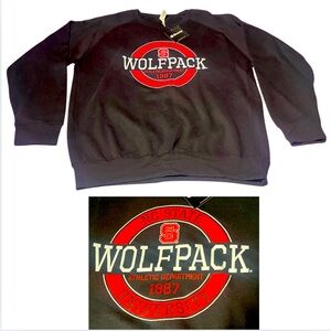 NWT Quary Large Unisex North Carolina State University Wolfpack Sweatshirt Black
